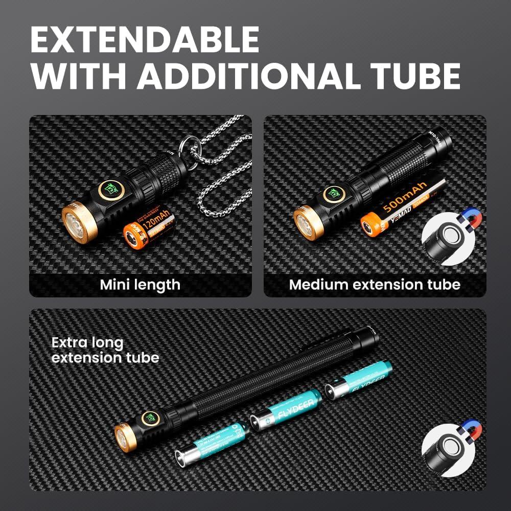 Linterna de Llavero Recargable Yemao 600 Lúmenes Mini EDC