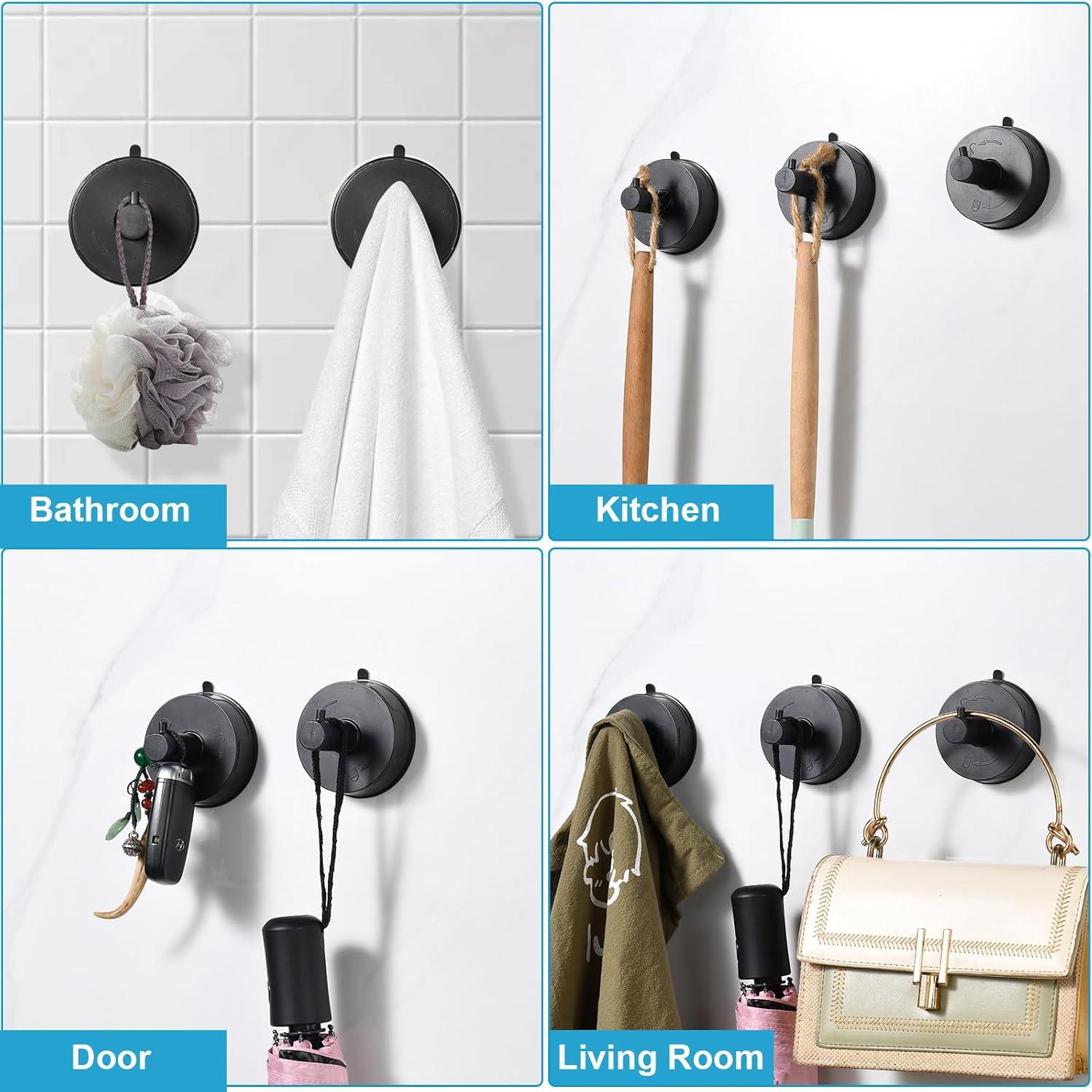 Ganchos de Ventosa DHLXH para Cocina y Baño - 4 Unidades