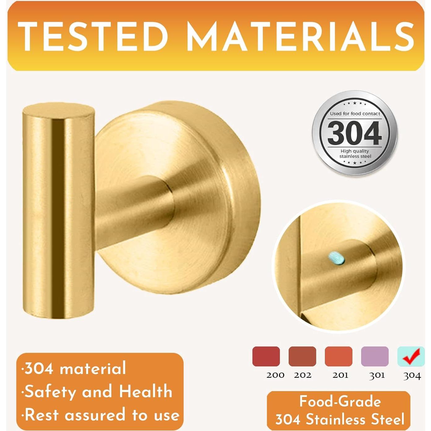 Ganchos de Ventosa CCDANSIYUCR Dorado 4PCS Alta Resistencia