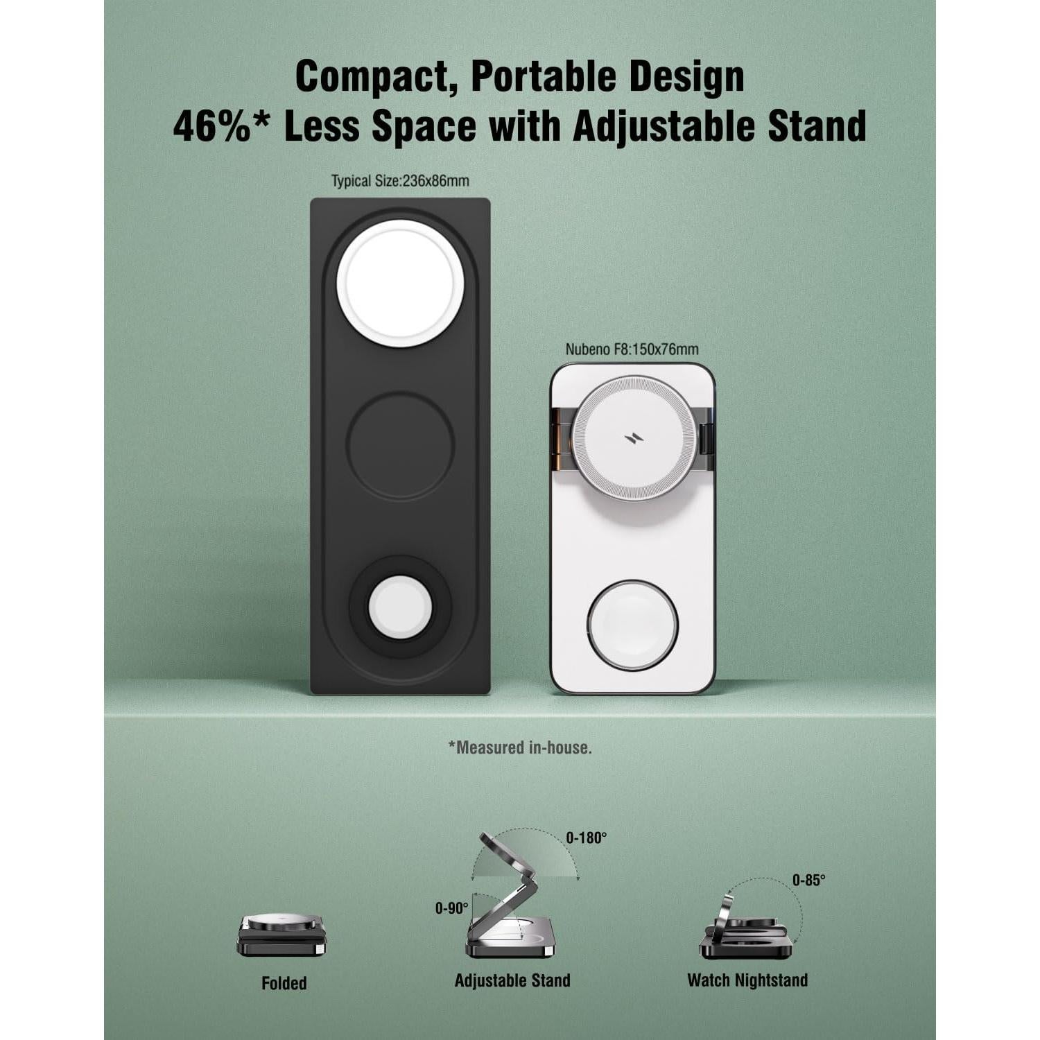 Estación de Carga Inalámbrica 3 en 1 F8 Blanco 15W Qi2