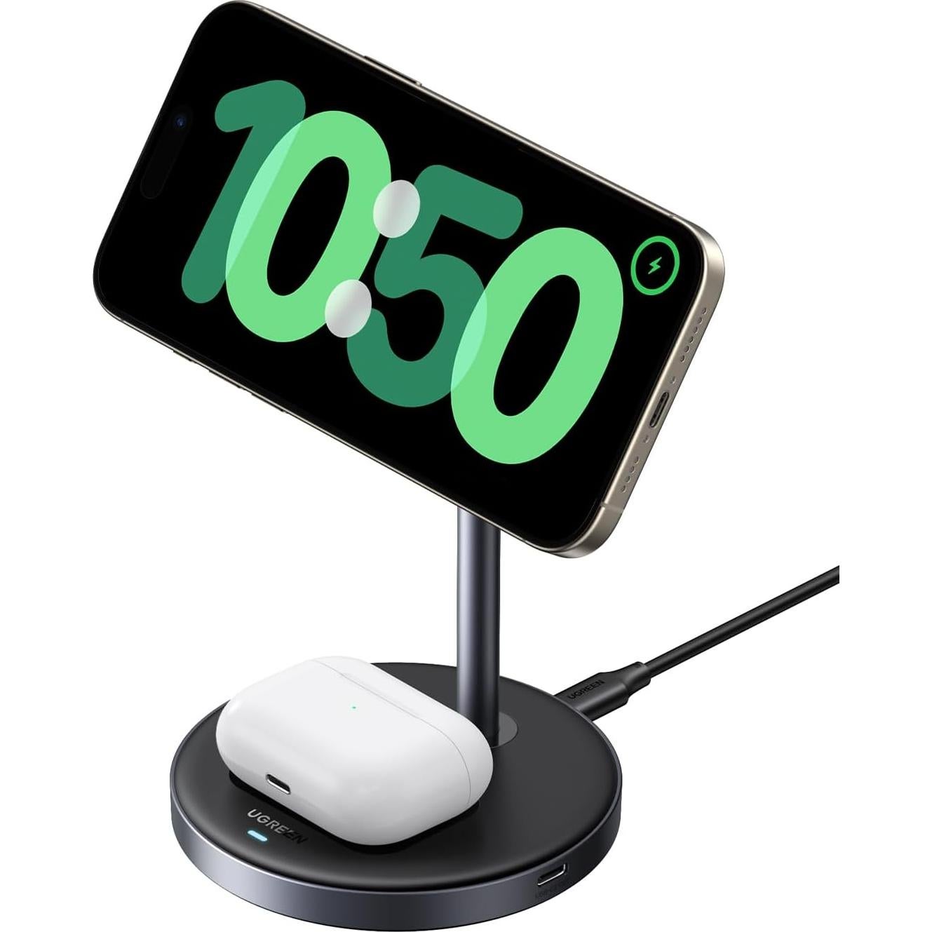 Cargador Inalámbrico UGREEN Qi2 15W Magnético para iPhone y AirPods
