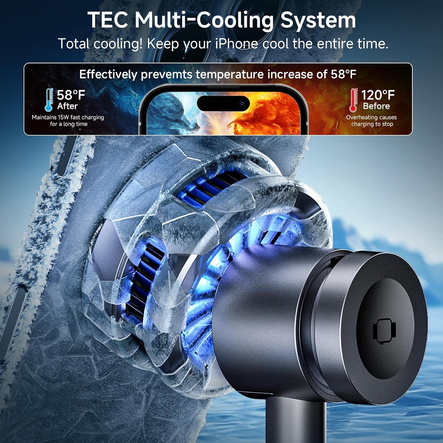 Estación de Carga Inalámbrica 3-en-1 EGBULL W98 15W con Ventilador