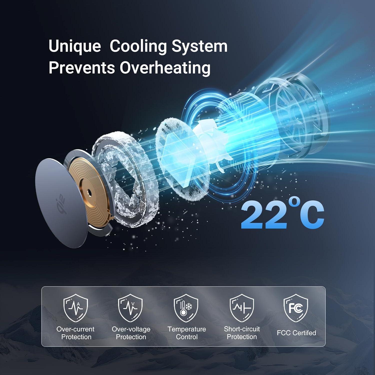 Estación de Carga Inalámbrica MOGU 3 en 1 con Ventilador 15W