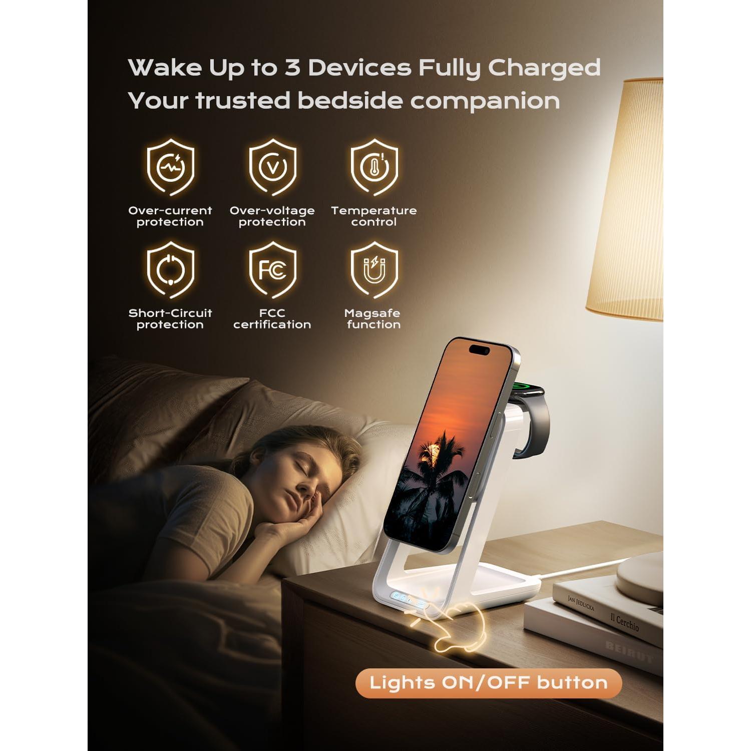 Estación de Carga 3 en 1 APOR para iPhone, Apple Watch y AirPods