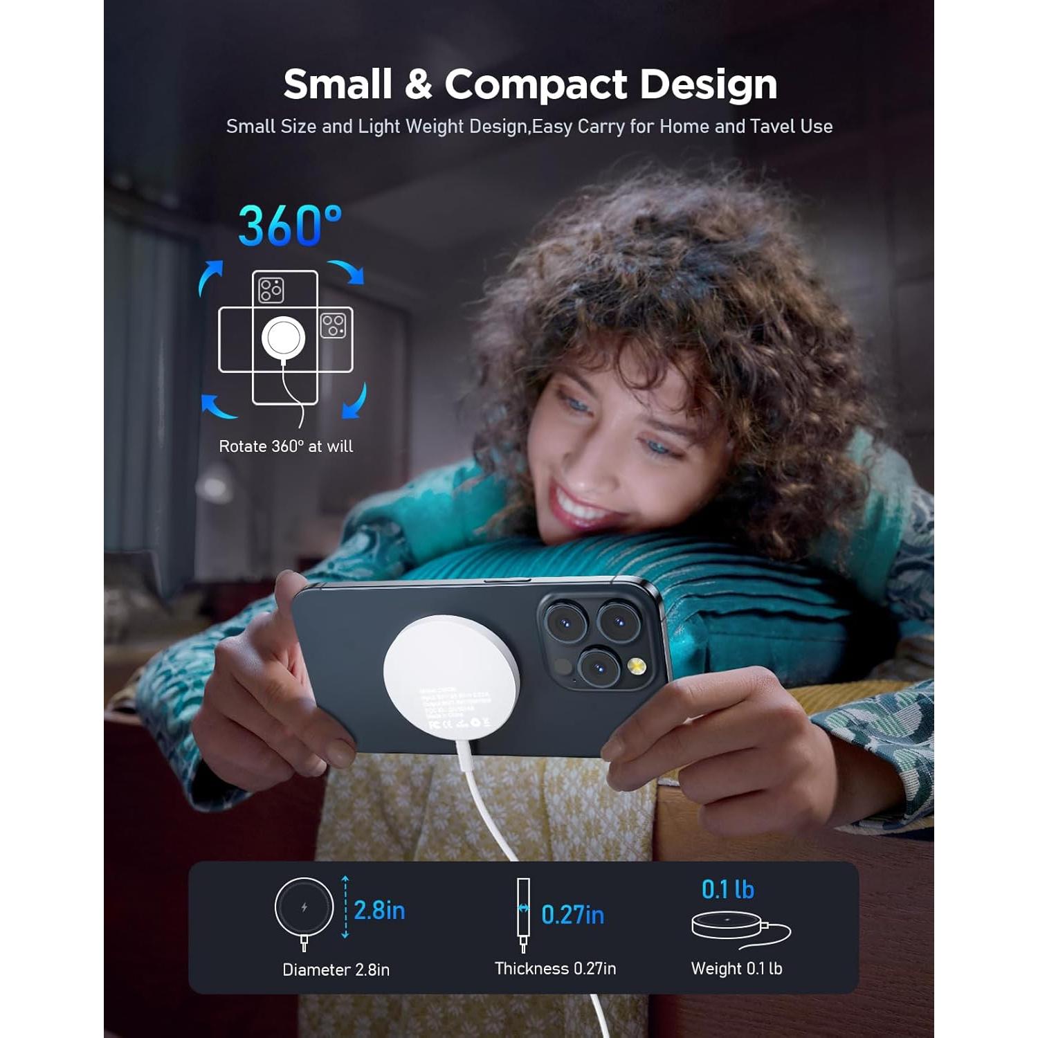 Cargador Inalámbrico Magnético Magsafe para iPhone 12-17 y AirPods