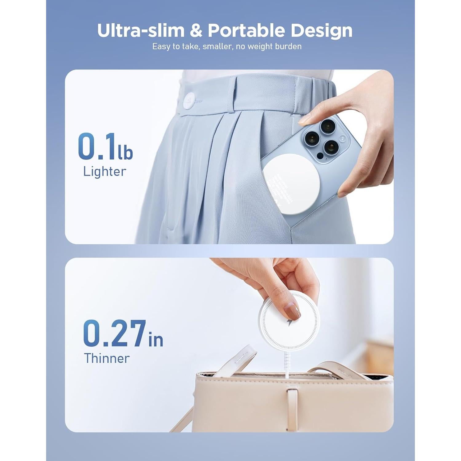 Cargador Inalámbrico Magnético Magsafe para iPhone 12-17 y AirPods