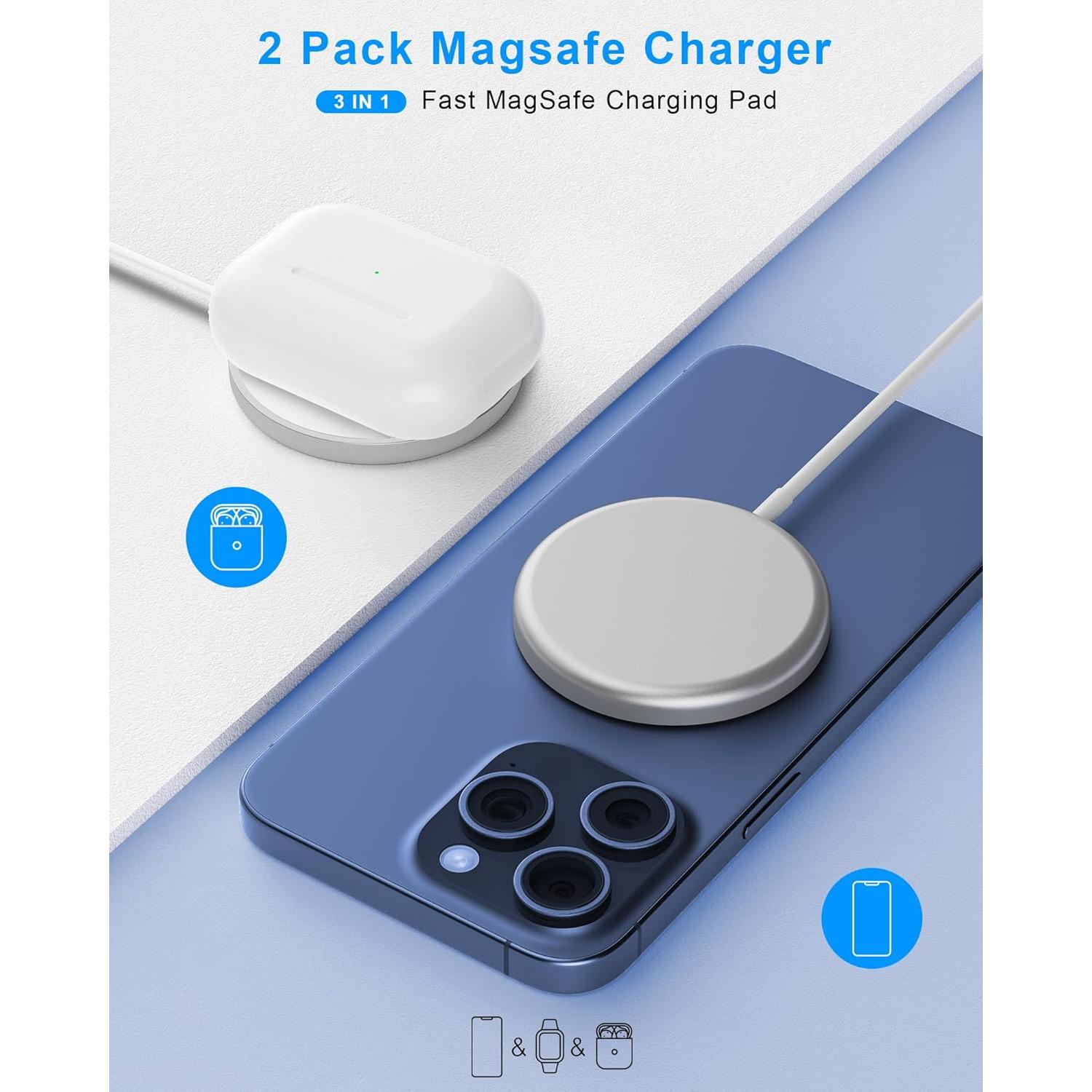 Cargador Inalámbrico Rápido 3 en 1 Mag-Safe Apple M9