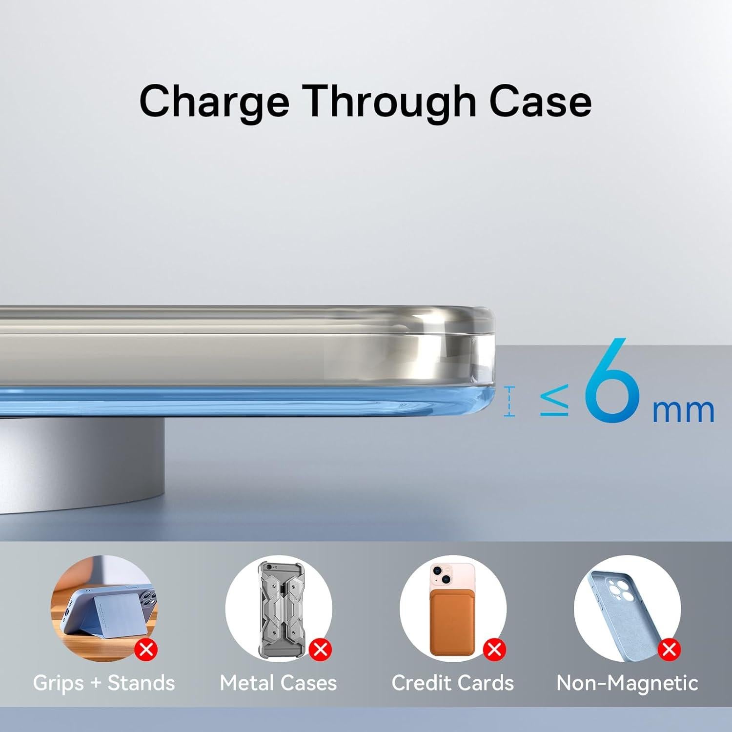 Cargador Inalámbrico Qi2 Minthouz 15W con Adaptador 20W