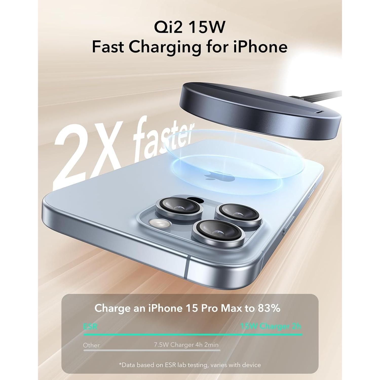 Cargador Inalámbrico ESR MagSafe 15W con Soporte - Azul