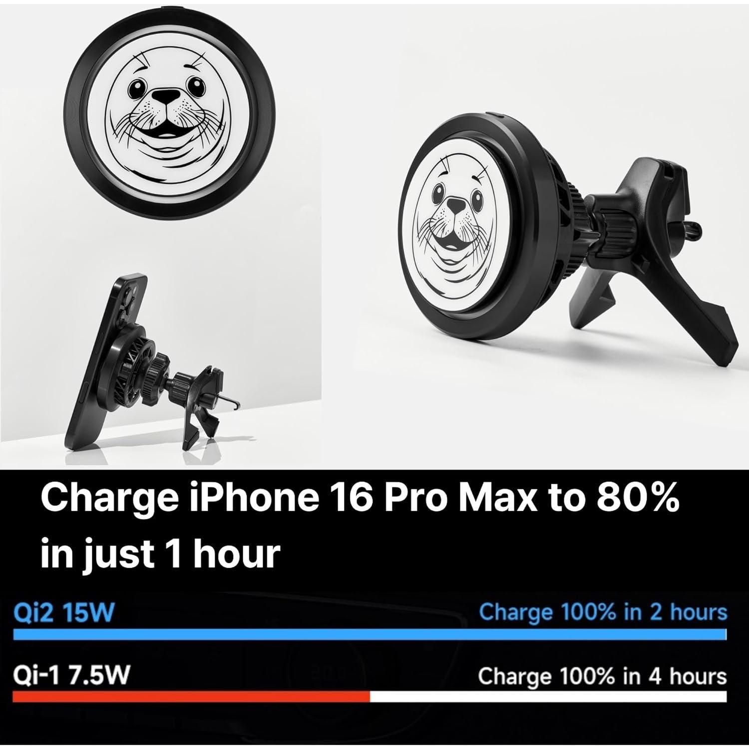 Cargador Inalámbrico Qi2 15W MagSafe con Enfriamiento Peltier