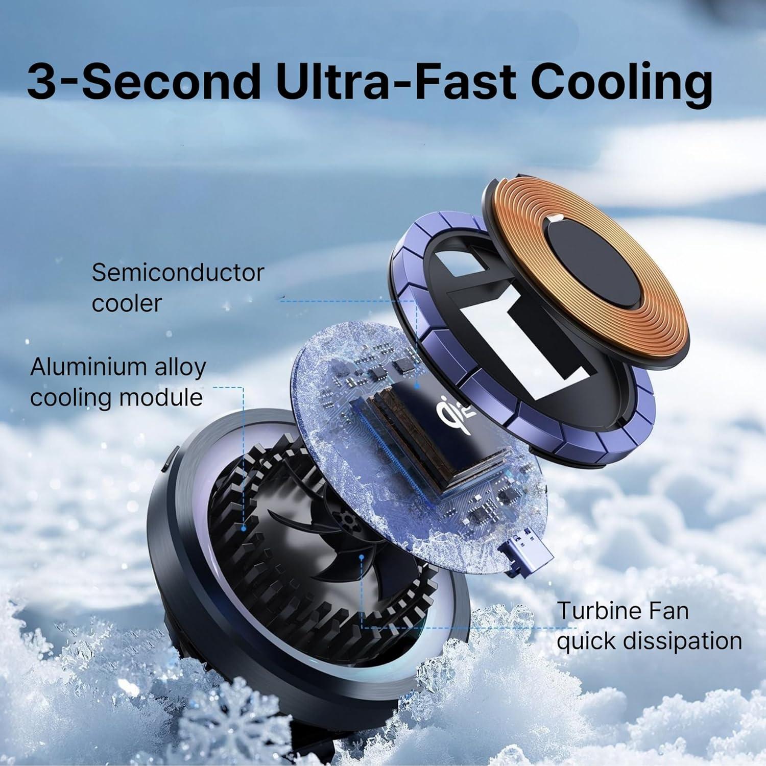 Cargador Inalámbrico Qi2 15W MagSafe con Enfriamiento Peltier