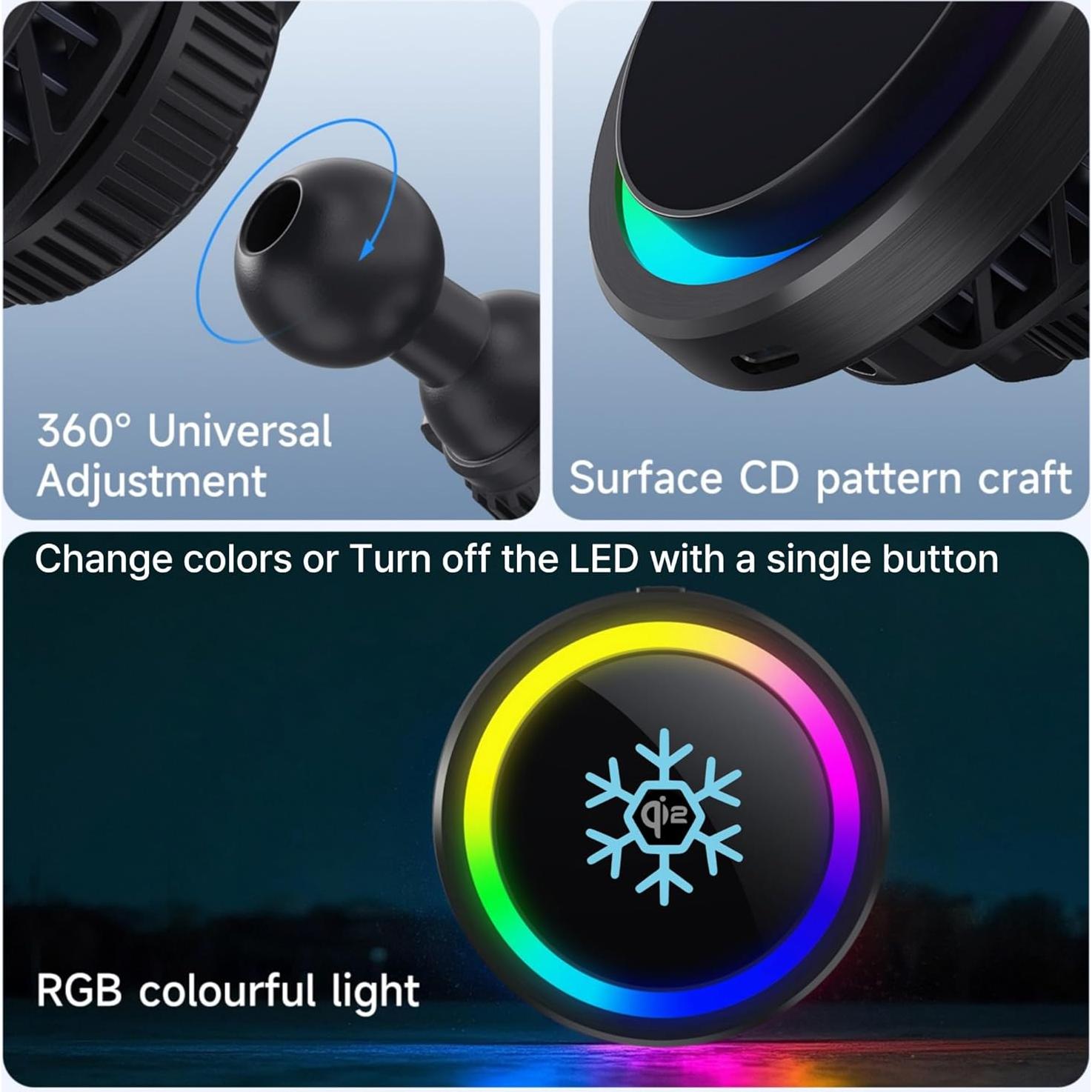 Cargador Inalámbrico Qi2 15W MagSafe con Enfriamiento Peltier