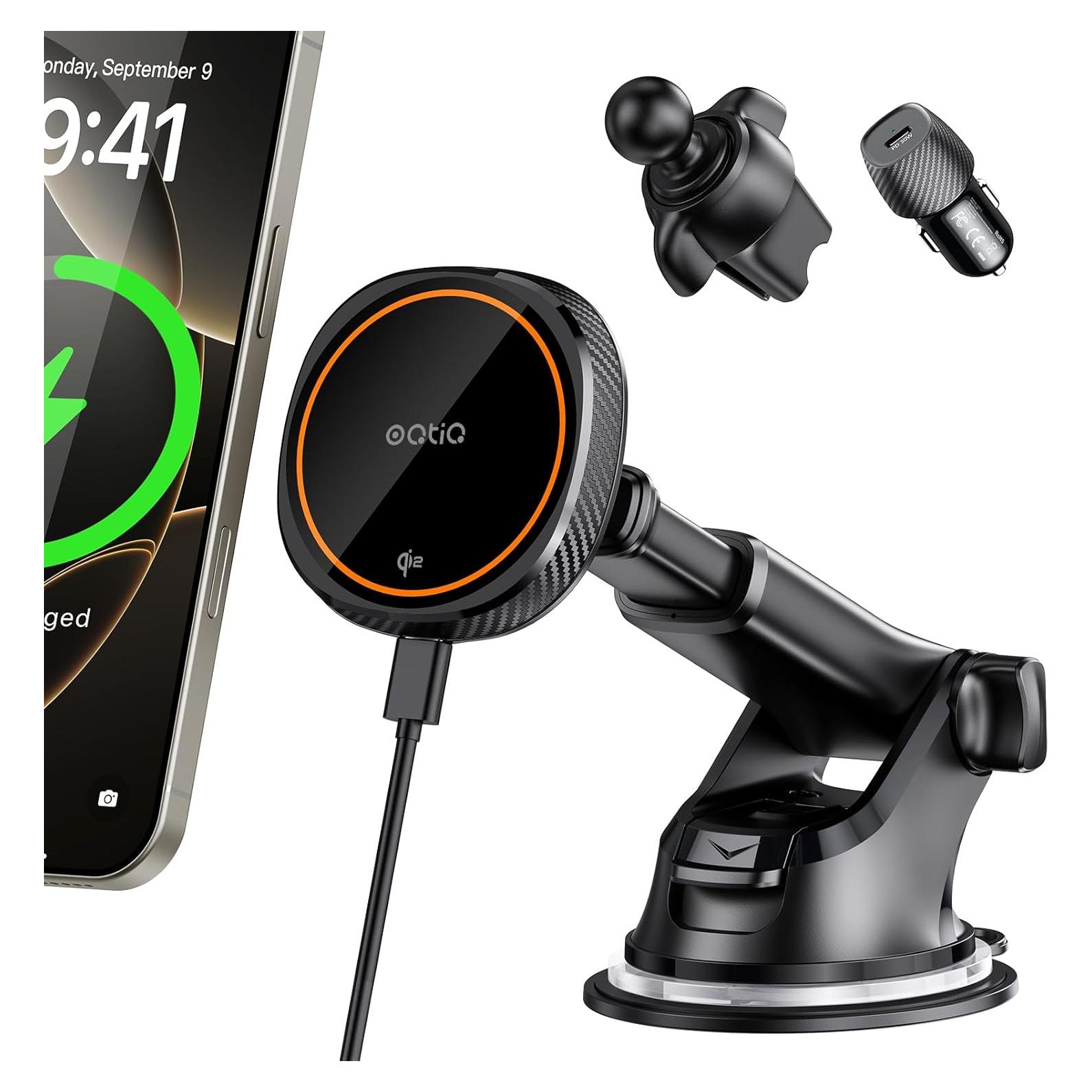 Soporte de Carga Magnético OQTIQ QI2 15W con Ventilador