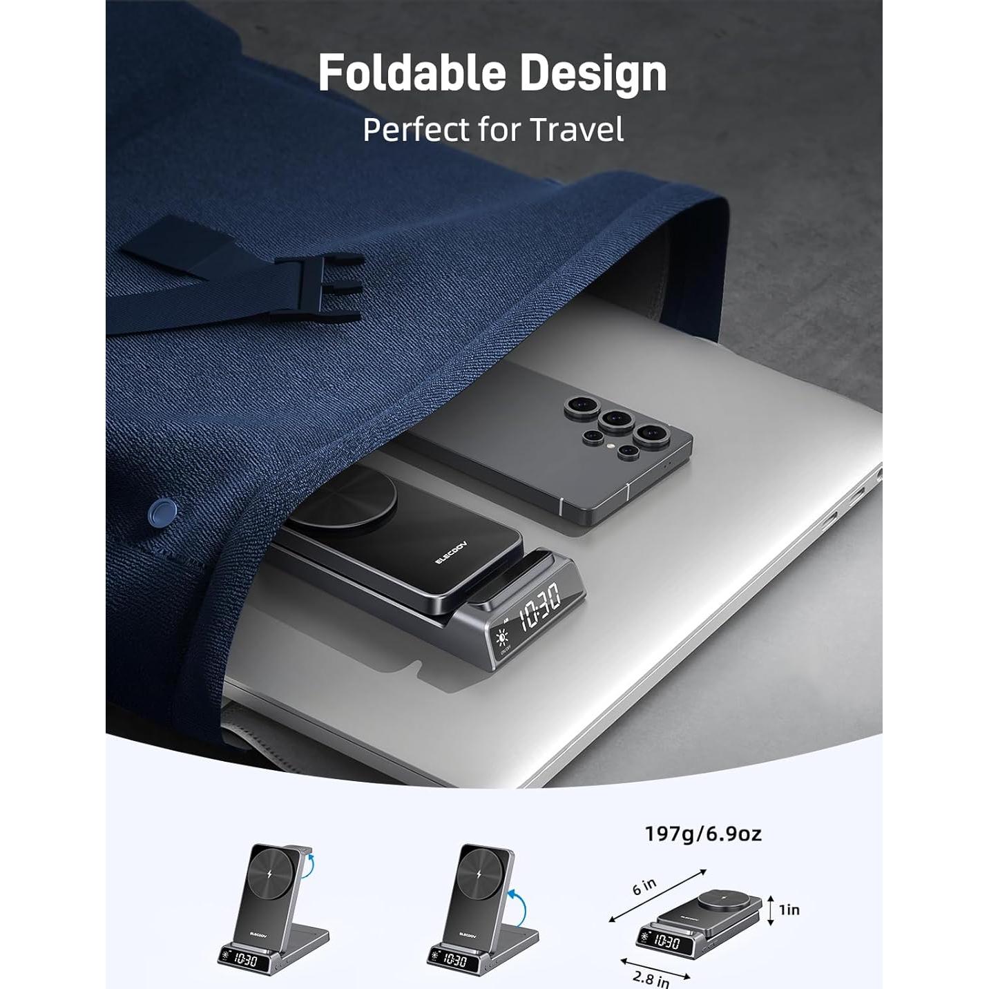 Cargador Inalámbrico Magnético 3 en 1 Elecdov para Samsung