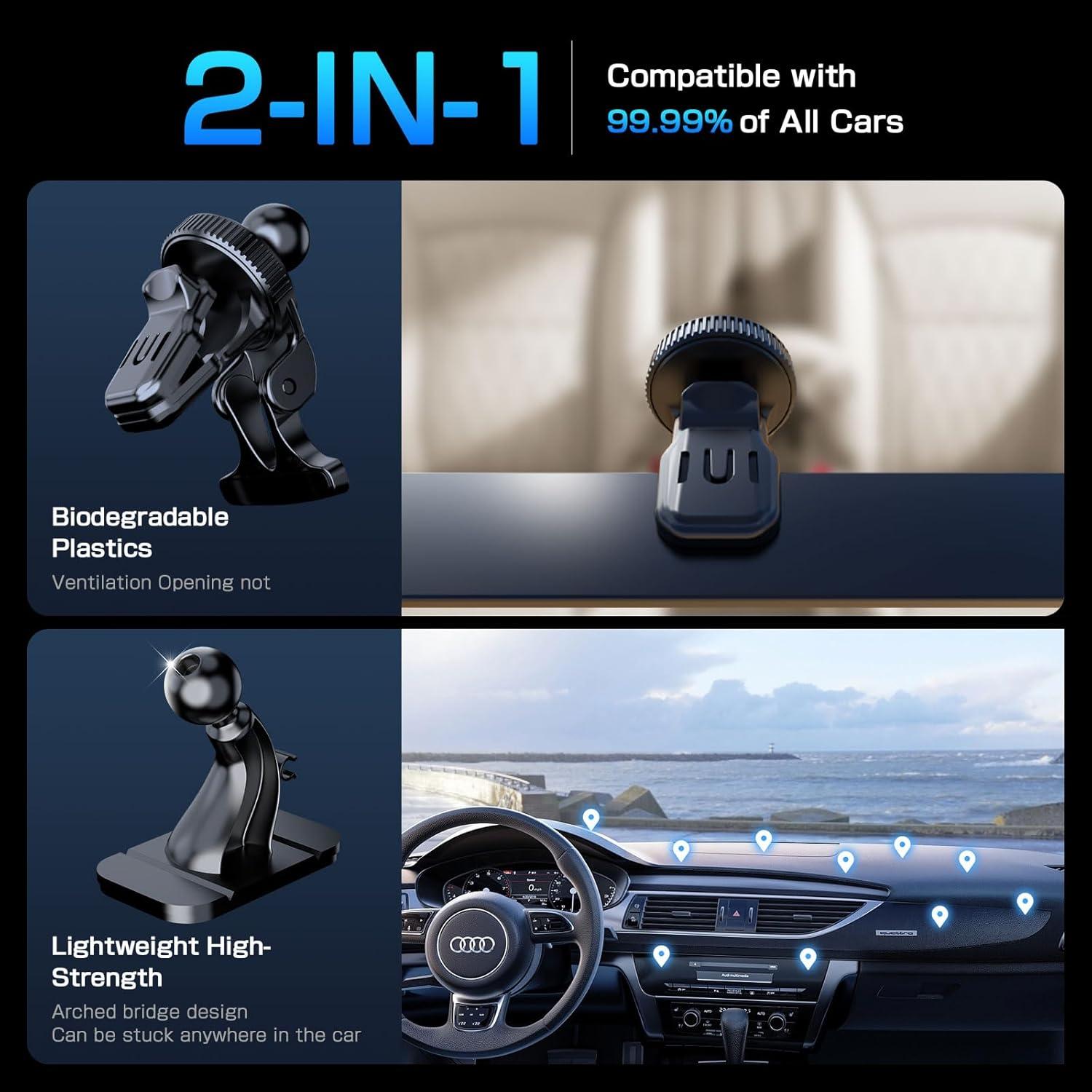 Cargador de Coche Inalámbrico Qi2 OUNAIDE 15W para iPhone