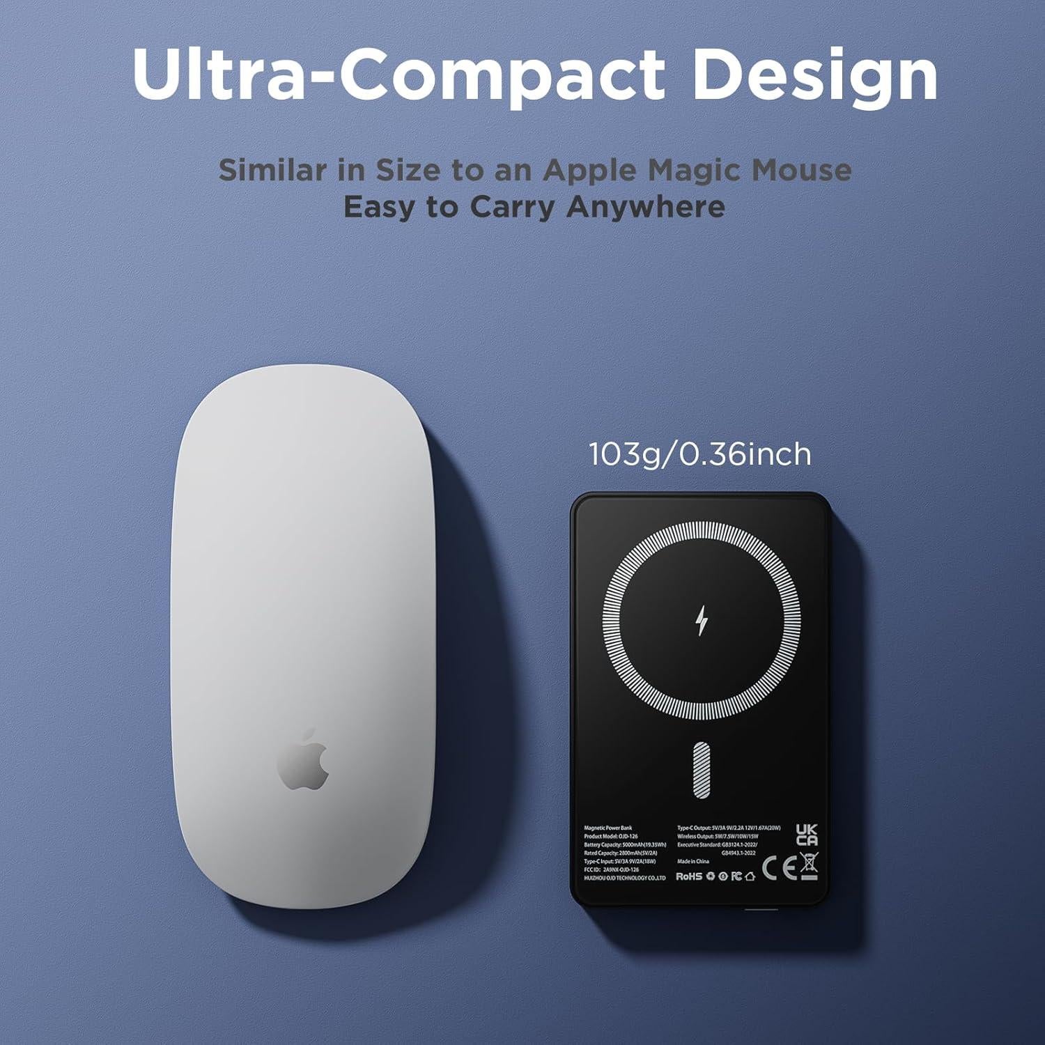 Estación de Carga Inalámbrica 5 en 1 YouthMemory con Banco de Energía 5000mAh