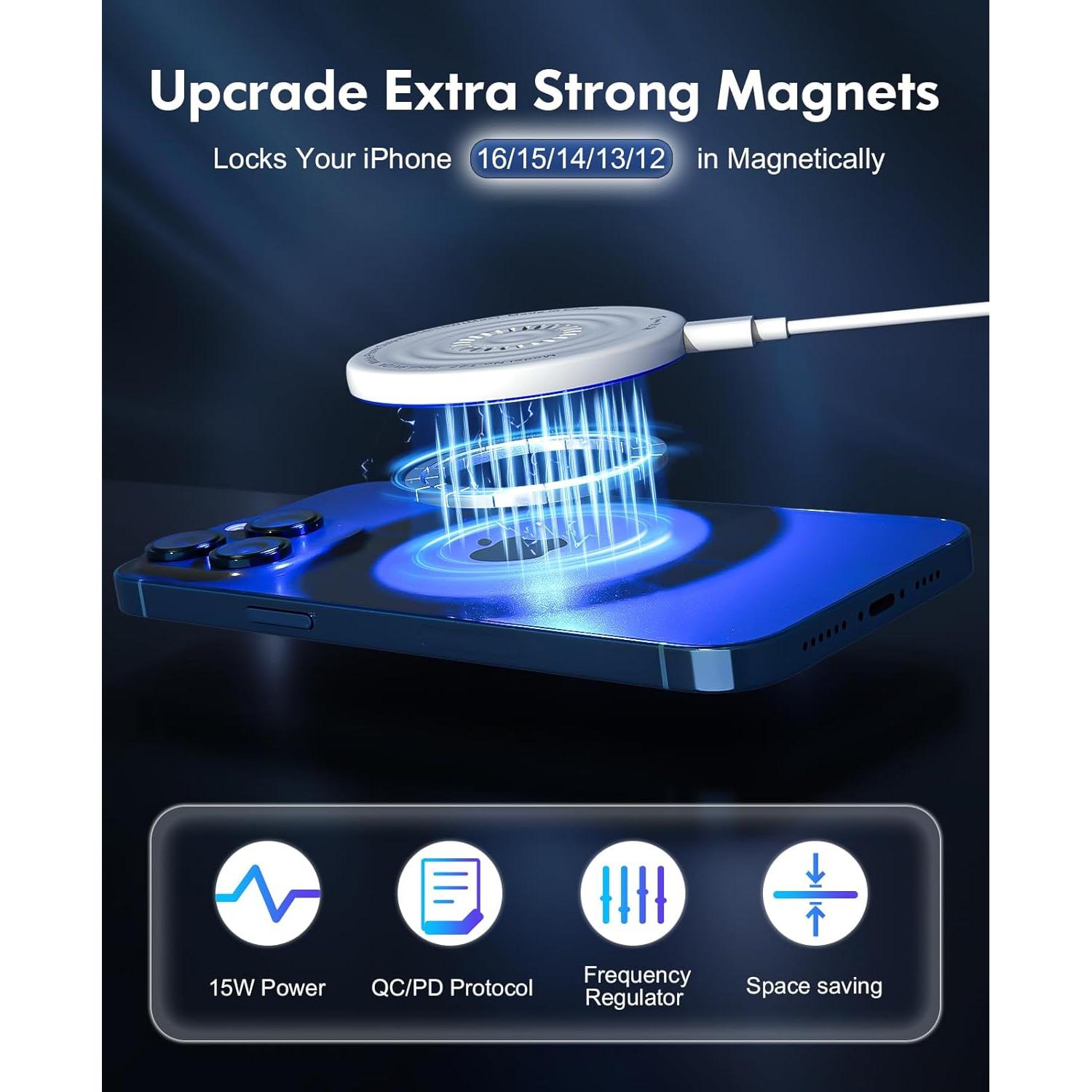 Cargador Inalámbrico MagSafe 15W con Adaptador 20W y Cables 6FT