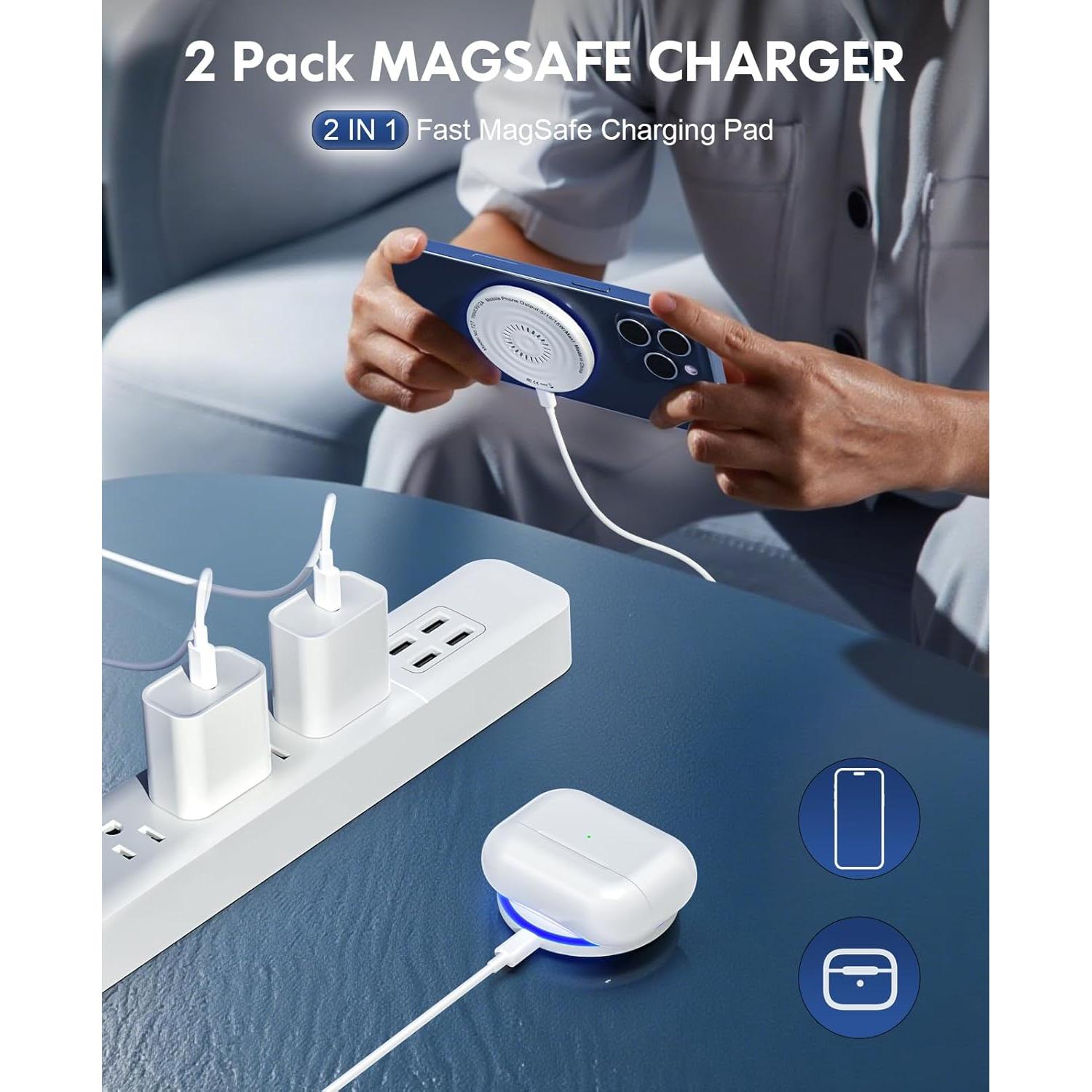 Cargador Inalámbrico MagSafe 15W con Adaptador 20W y Cables 6FT