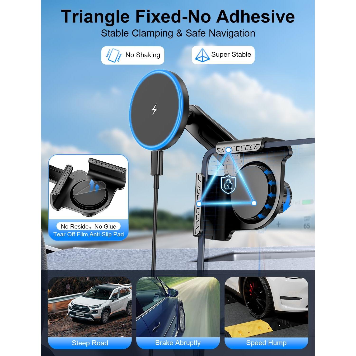 Cargador Inalámbrico para Coche Tesla Bokilino 15W Negro