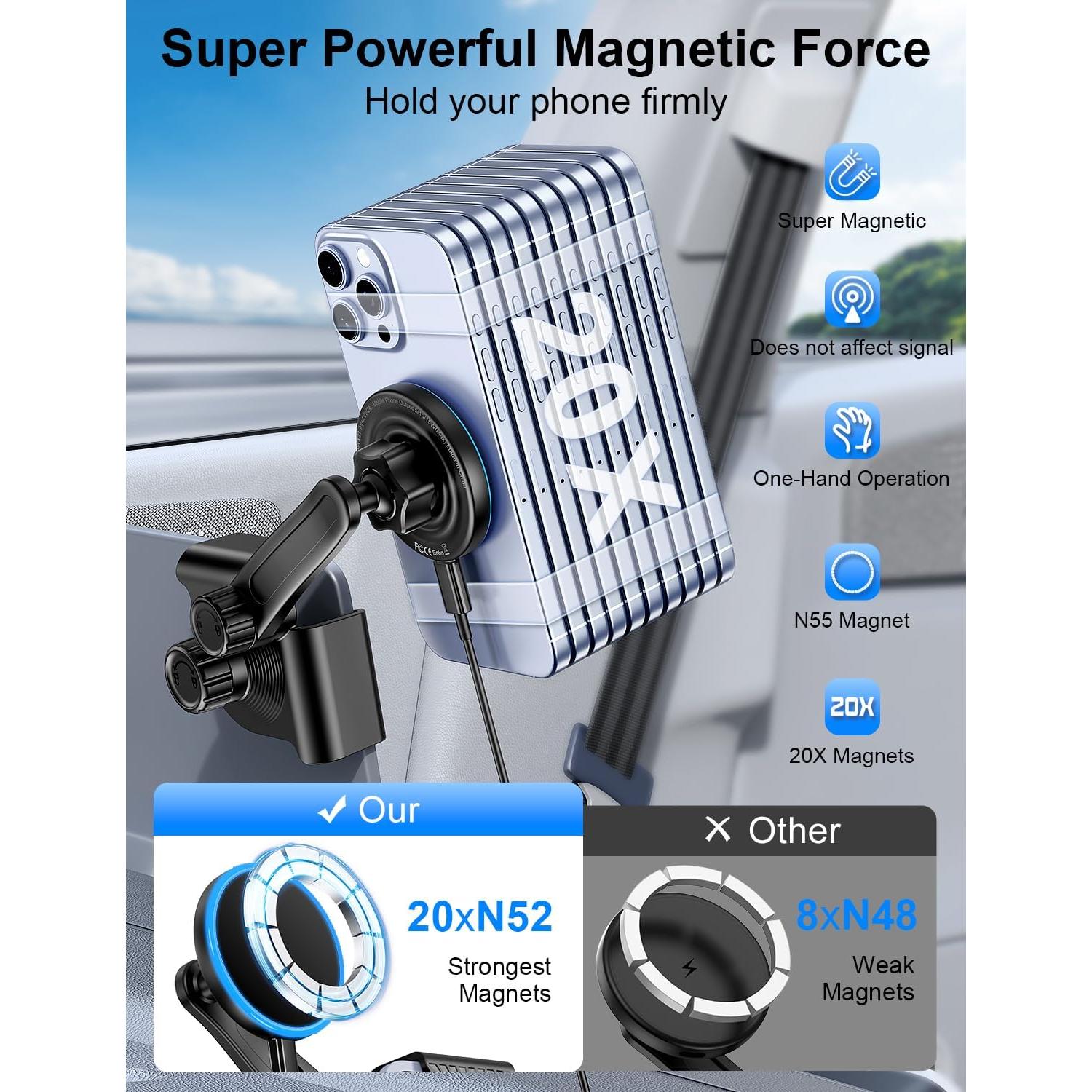 Cargador Inalámbrico para Coche Tesla Bokilino 15W Negro