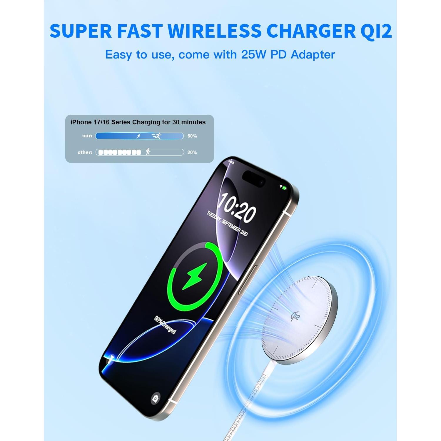 Cargador Inalámbrico Magnético 25W USB-C para iPhone 17/16