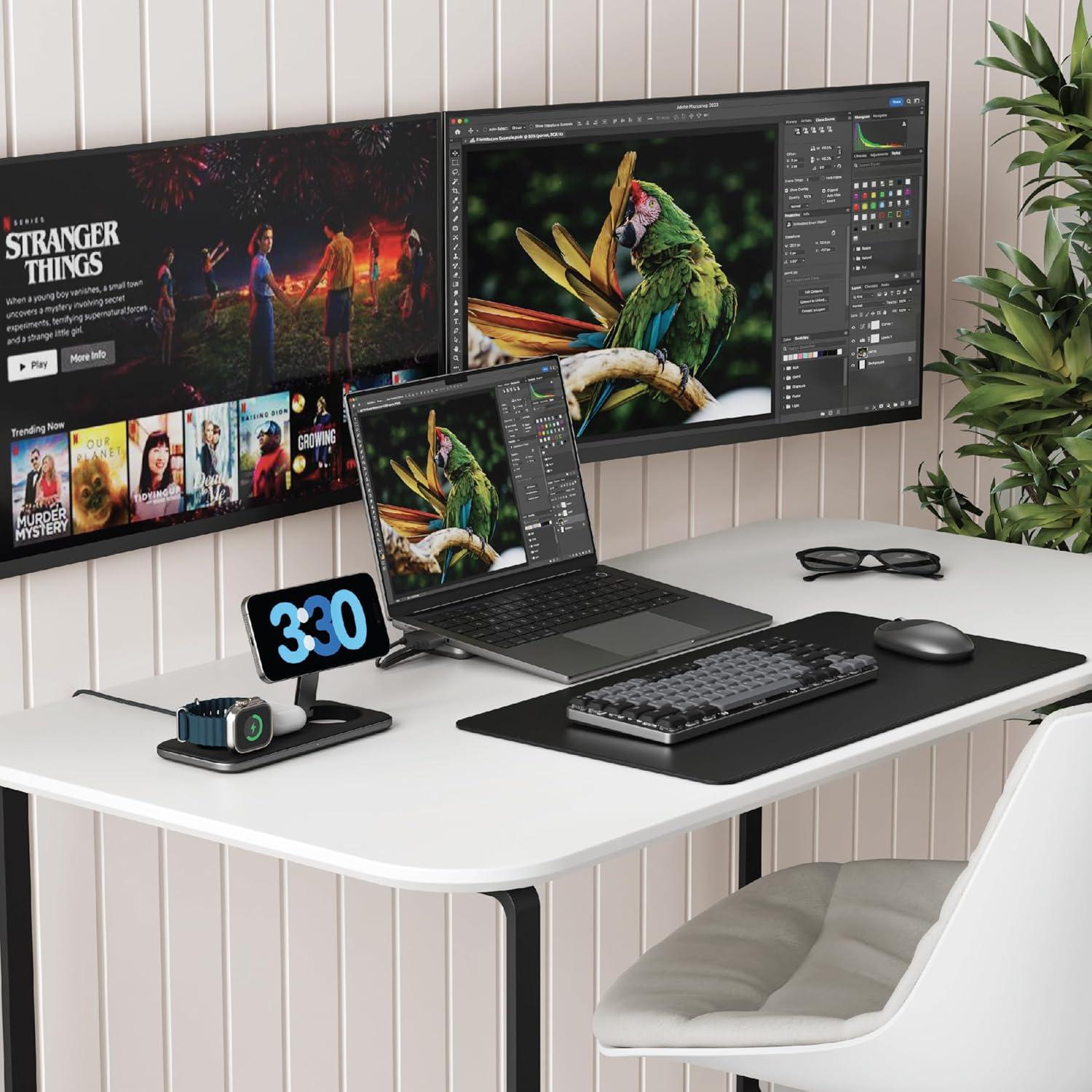 Base de Carga Inalámbrica Satechi Qi2 3 en 1 15W para iPhone