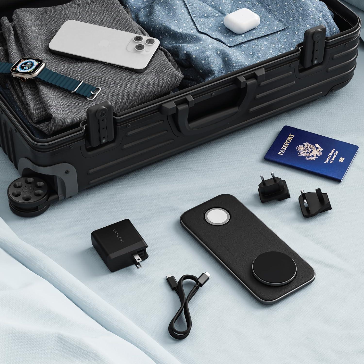 Base de Carga Inalámbrica Satechi Qi2 3 en 1 15W para iPhone