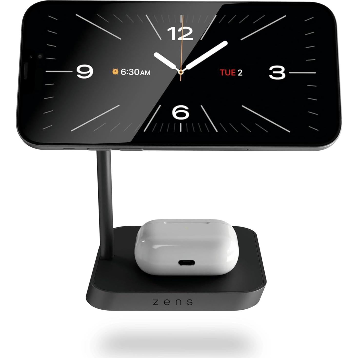 Cargador Inalámbrico 2-en-1 Zens 15W MagSafe y Qi Ajustable