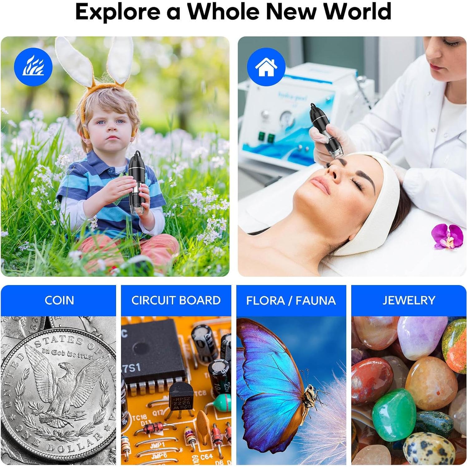 Microscopio Digital USB KEEMIKA 50X-1600X 2MP HD Portátil