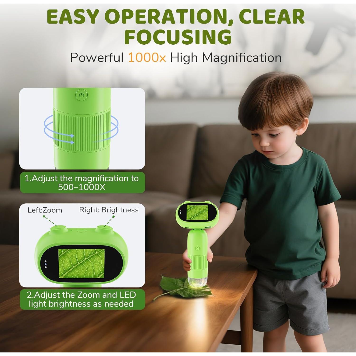 Microscopio Digital de Mano Aurosports 1000X 2" HD IPS