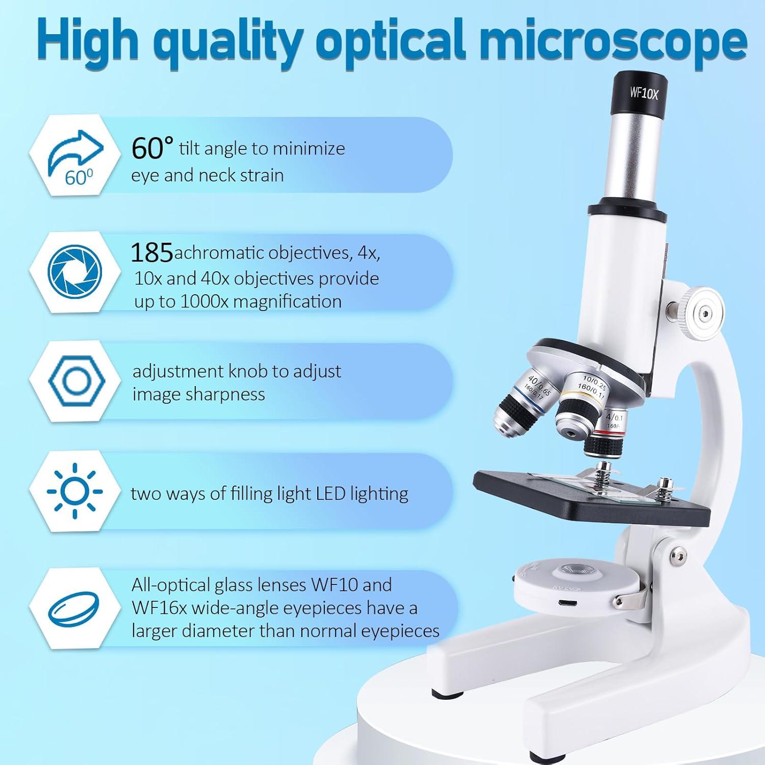 Microscopio OOZSTAR 40X-2500X con Pantalla 4.3" y Cámara 5MP