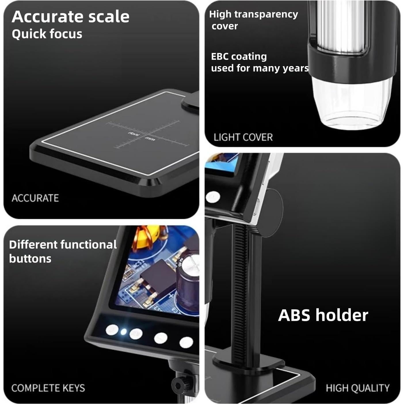 Microscopio Digital HUPECHAM 1000X 1080P LCD 4.3" Recargable