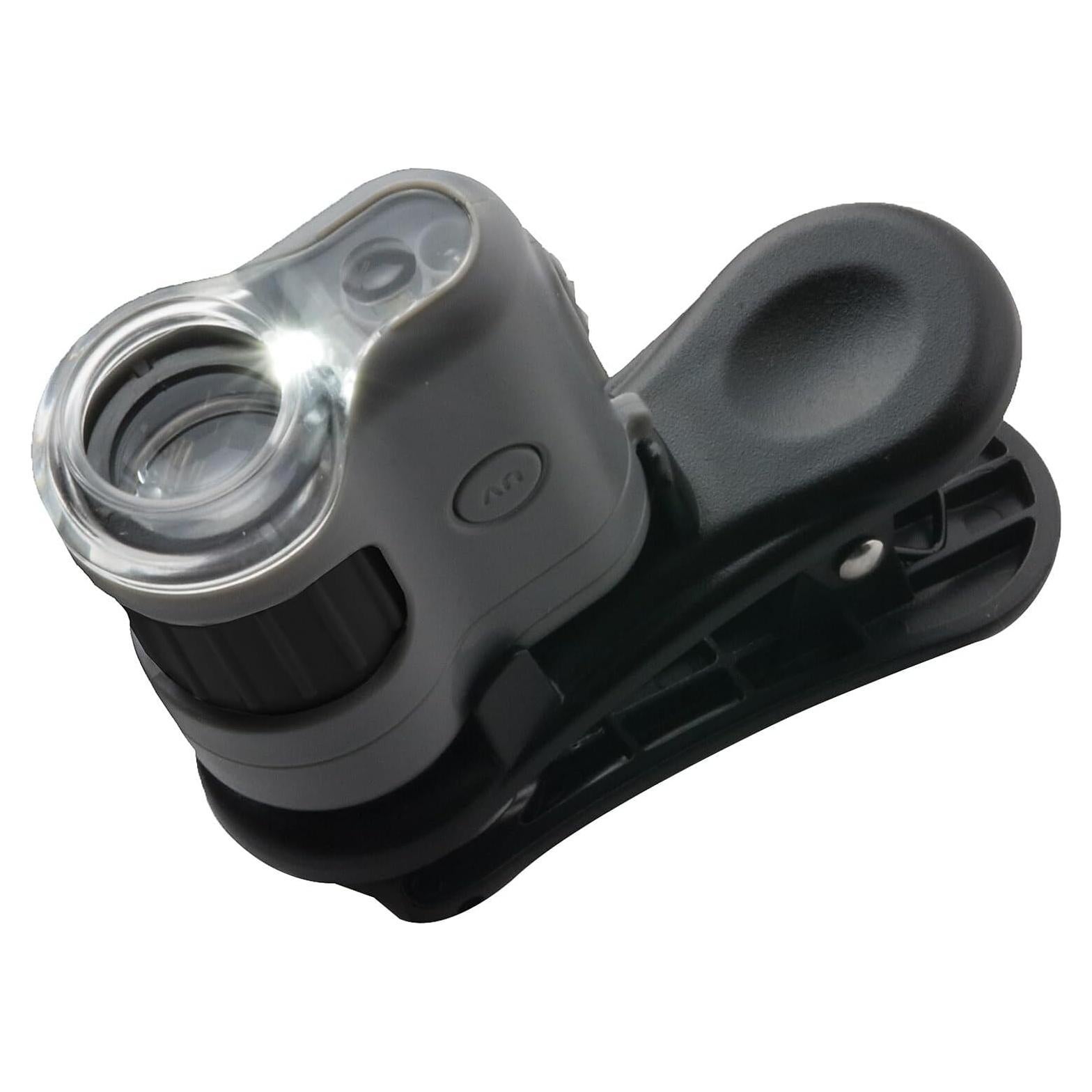 Microscopio de bolsillo Carson MicroMini 20x LED UV con clip