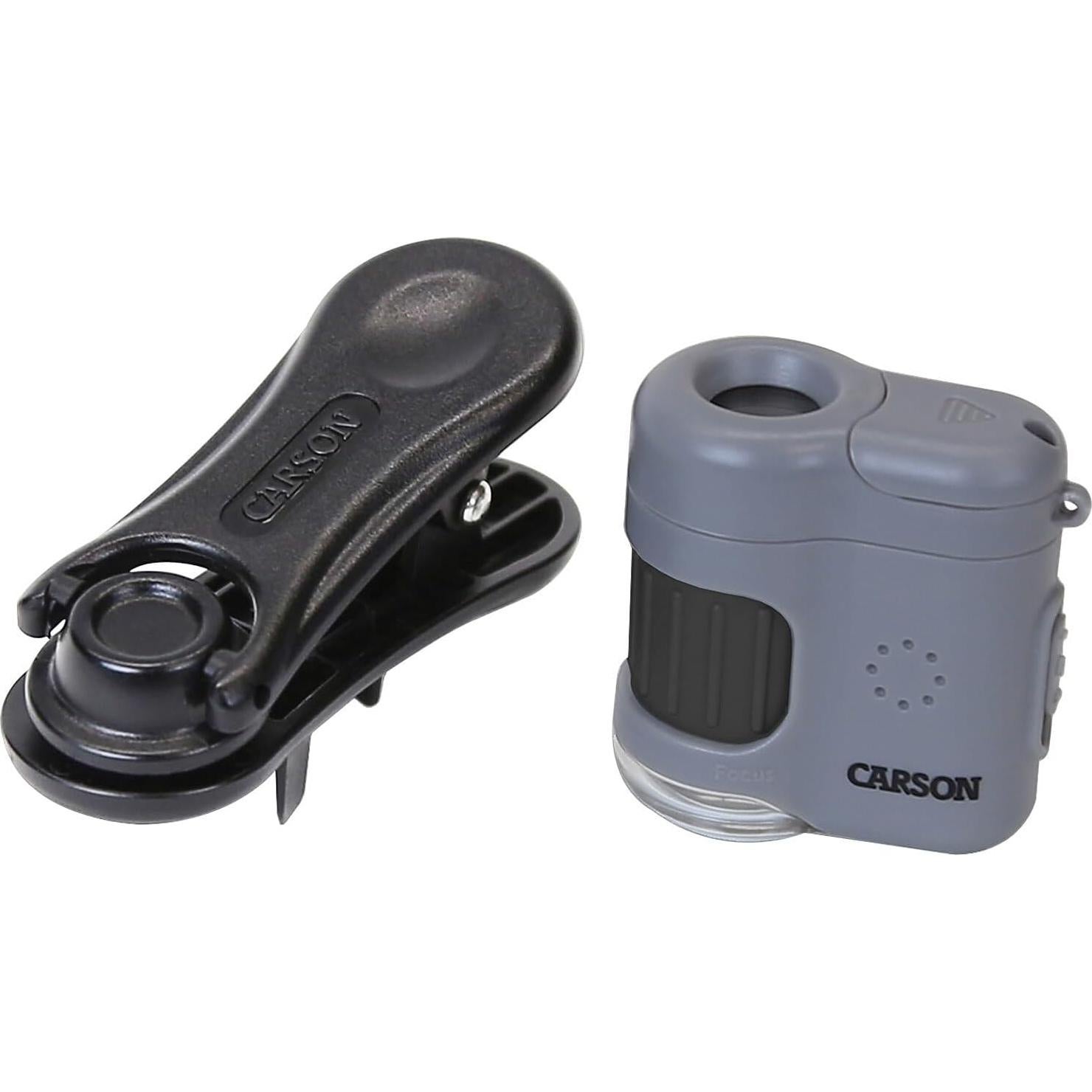 Microscopio de bolsillo Carson MicroMini 20x LED UV con clip