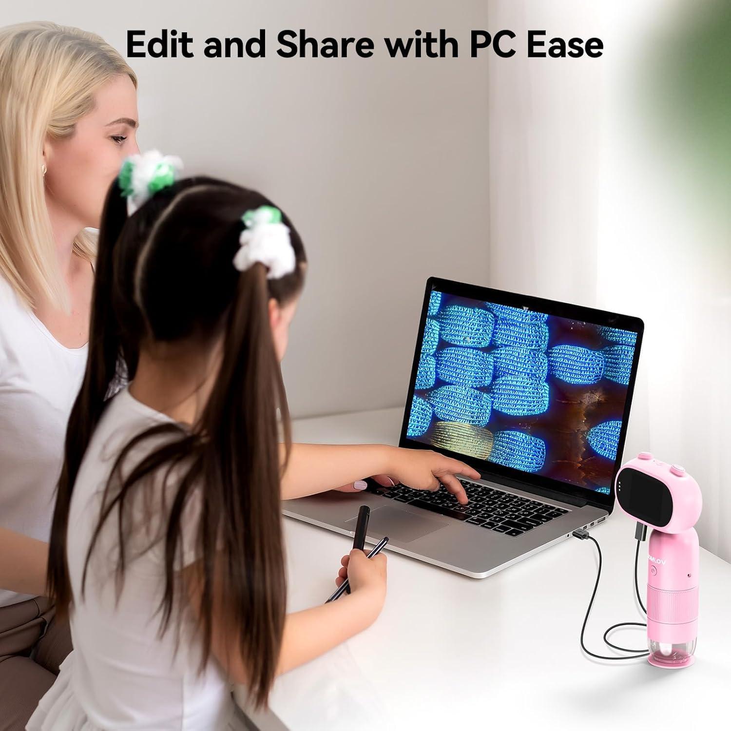 Microscopio Digital Portátil TOMLOV P30 para Niños 1000X