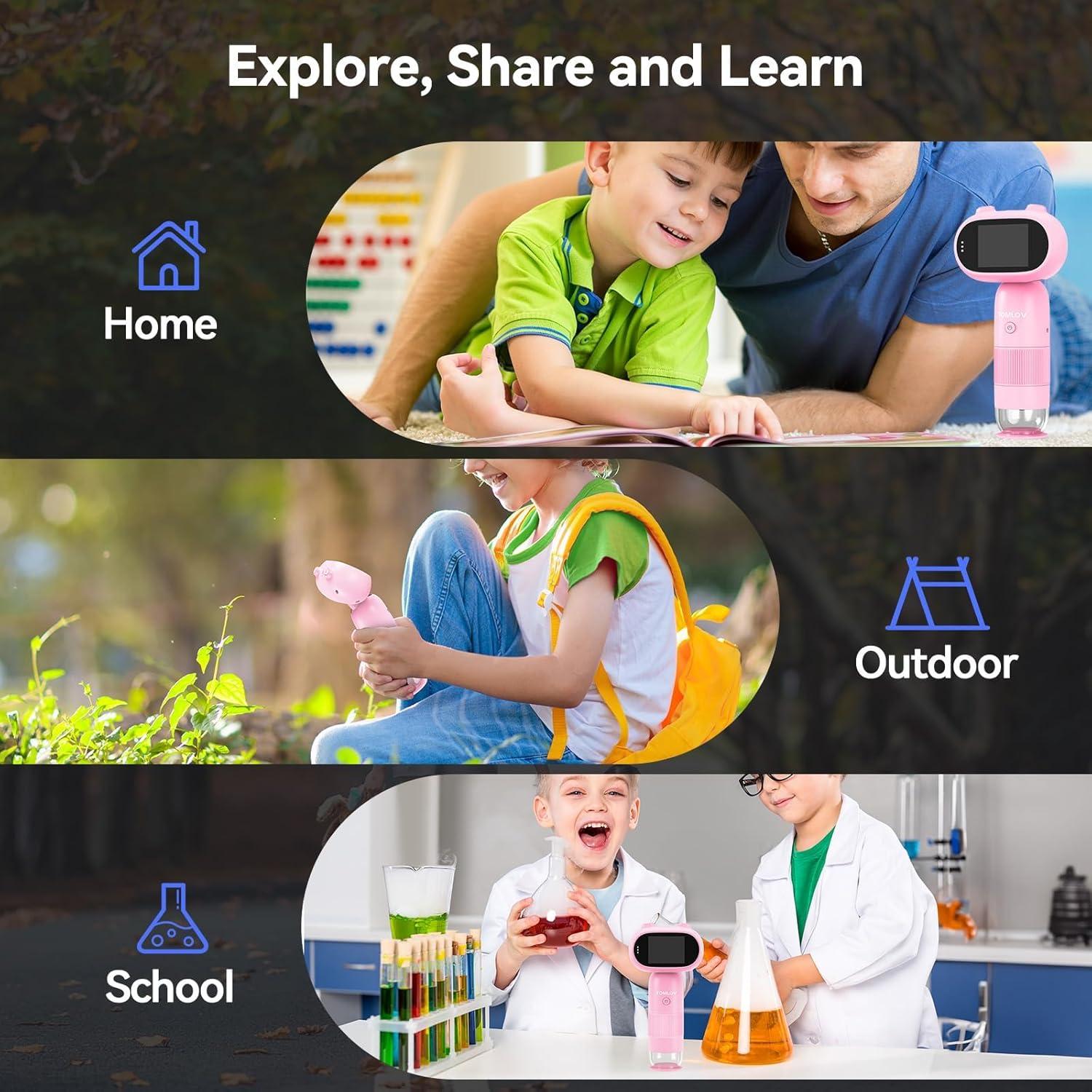 Microscopio Digital Portátil TOMLOV P30 para Niños 1000X