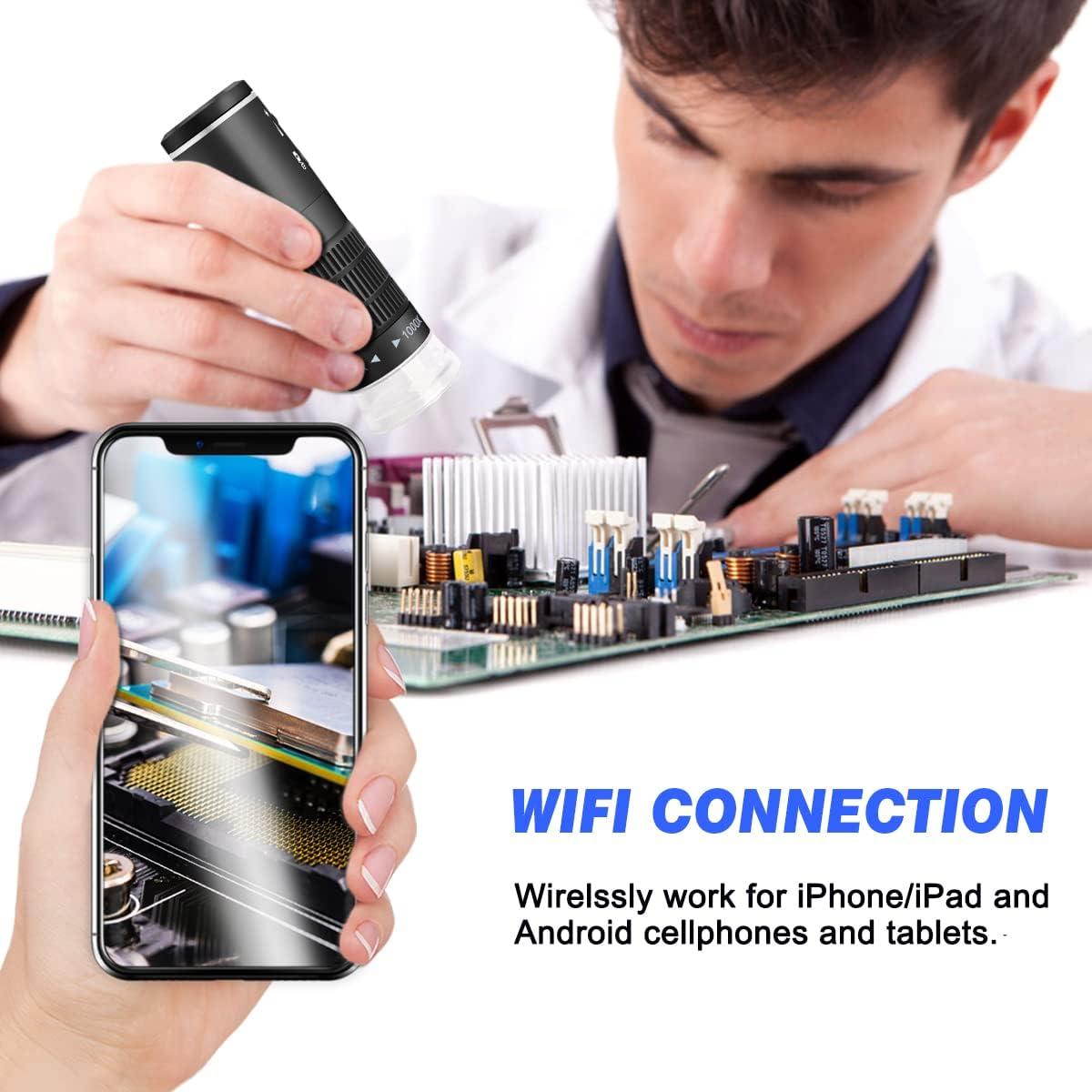 Microscopio Digital WiFi Jiusion 50-1000x HD con Soporte