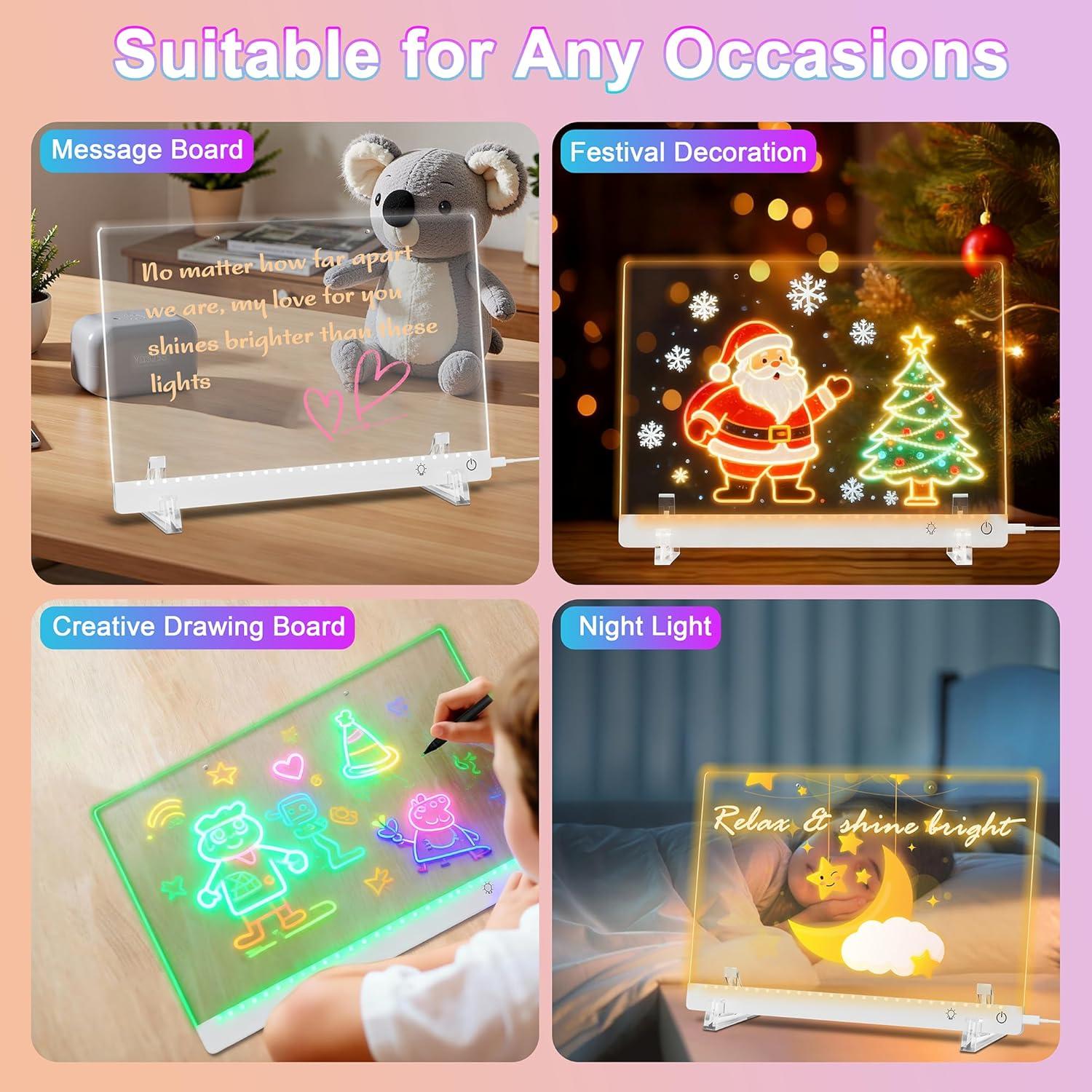 Tablero de Notas LED Gift4U 35x25 cm 7 Colores 4 Modos