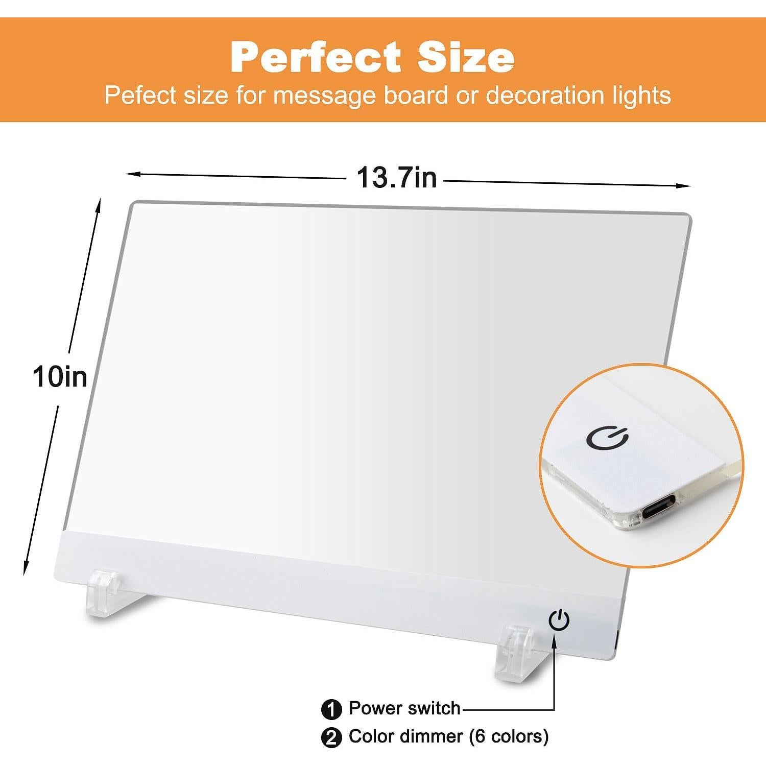 Tablero de Notas LED KJBJWJSLBD 34.8x25.4 cm con 7 Marcadores