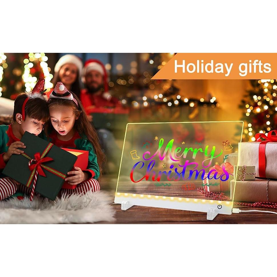 Tablero de Notas LED KJBJWJSLBD 34.8x25.4 cm con 7 Marcadores