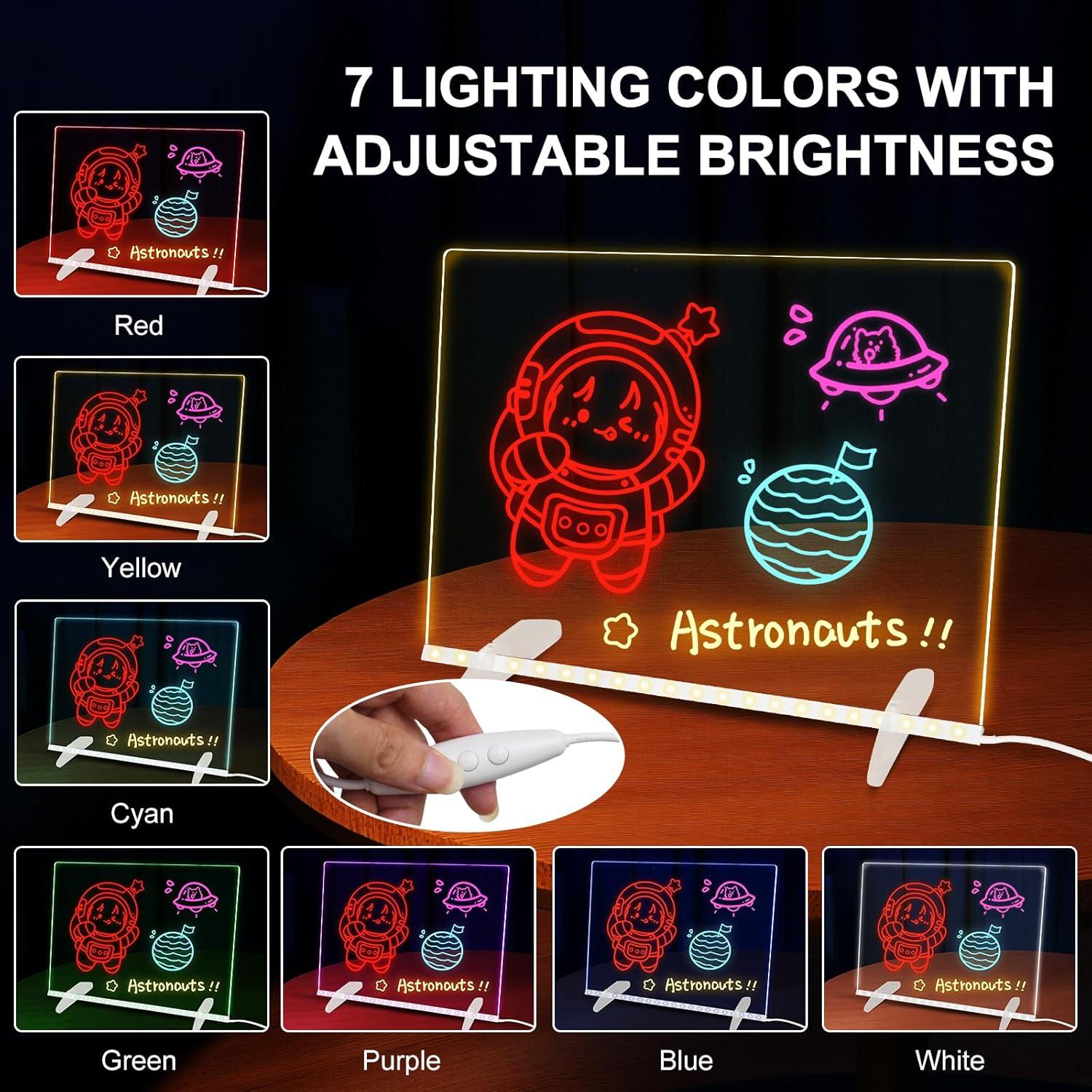 Tablero de Notas LED Eascor 35.1x25.4cm 4 Modos 7 Colores