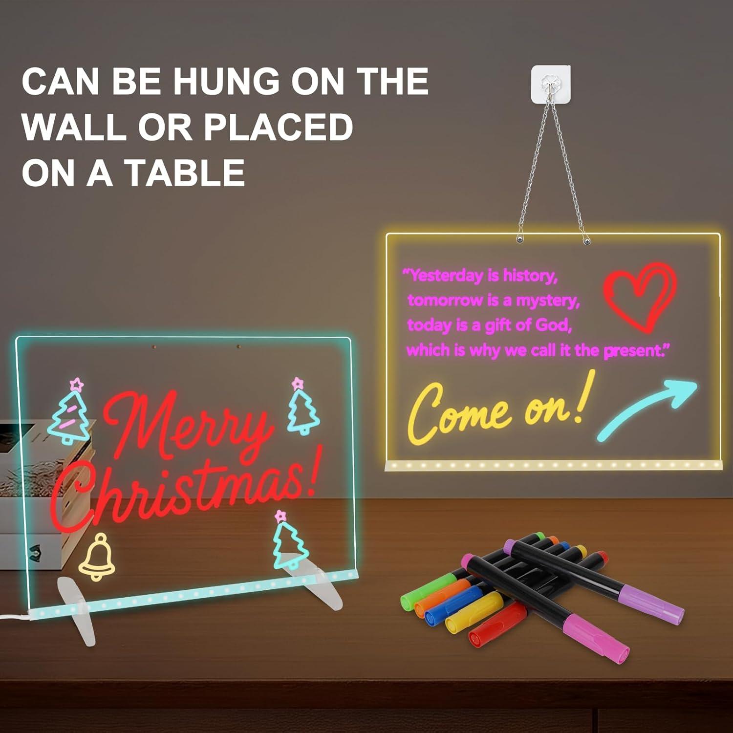 Tablero de Notas LED Eascor 35.1x25.4cm 4 Modos 7 Colores