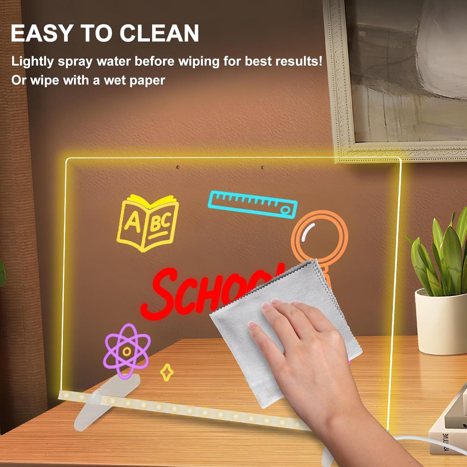 Tablero de Notas LED Eascor 35.1x25.4cm 4 Modos 7 Colores