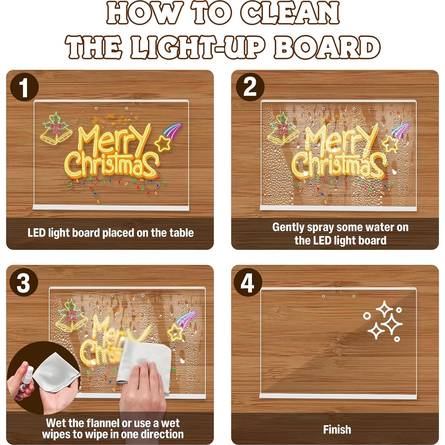 Tablero de Notas LED Corpower 35.1x25.4cm 7 Colores 4 Modos