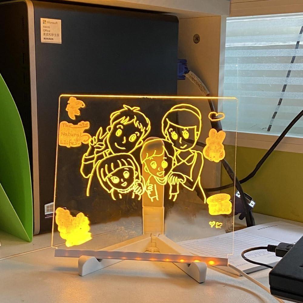 Tablero de Notas LED Genérico 15x15 cm con 7 Marcadores