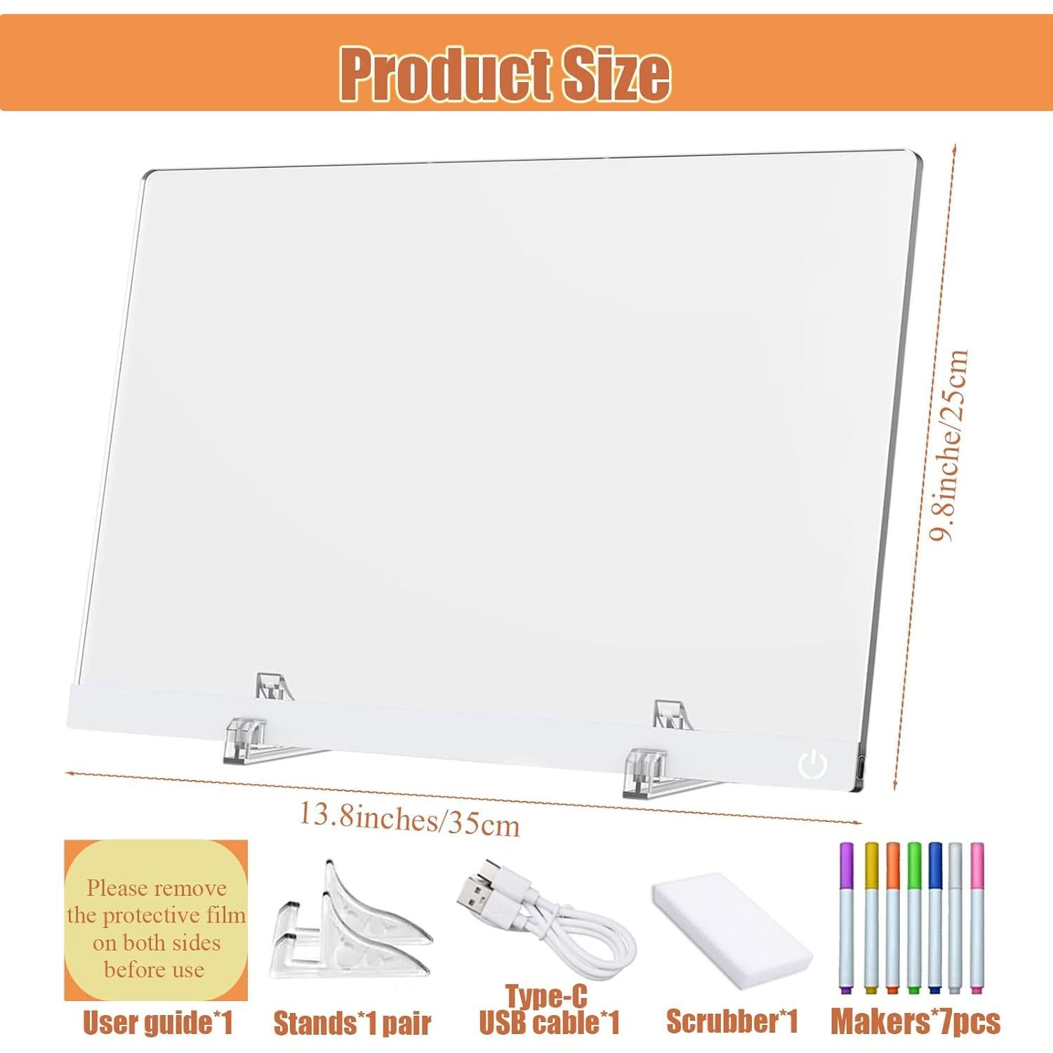 Tablero de Dibujo LED Genérico 34.8x25.4 cm 6 Colores