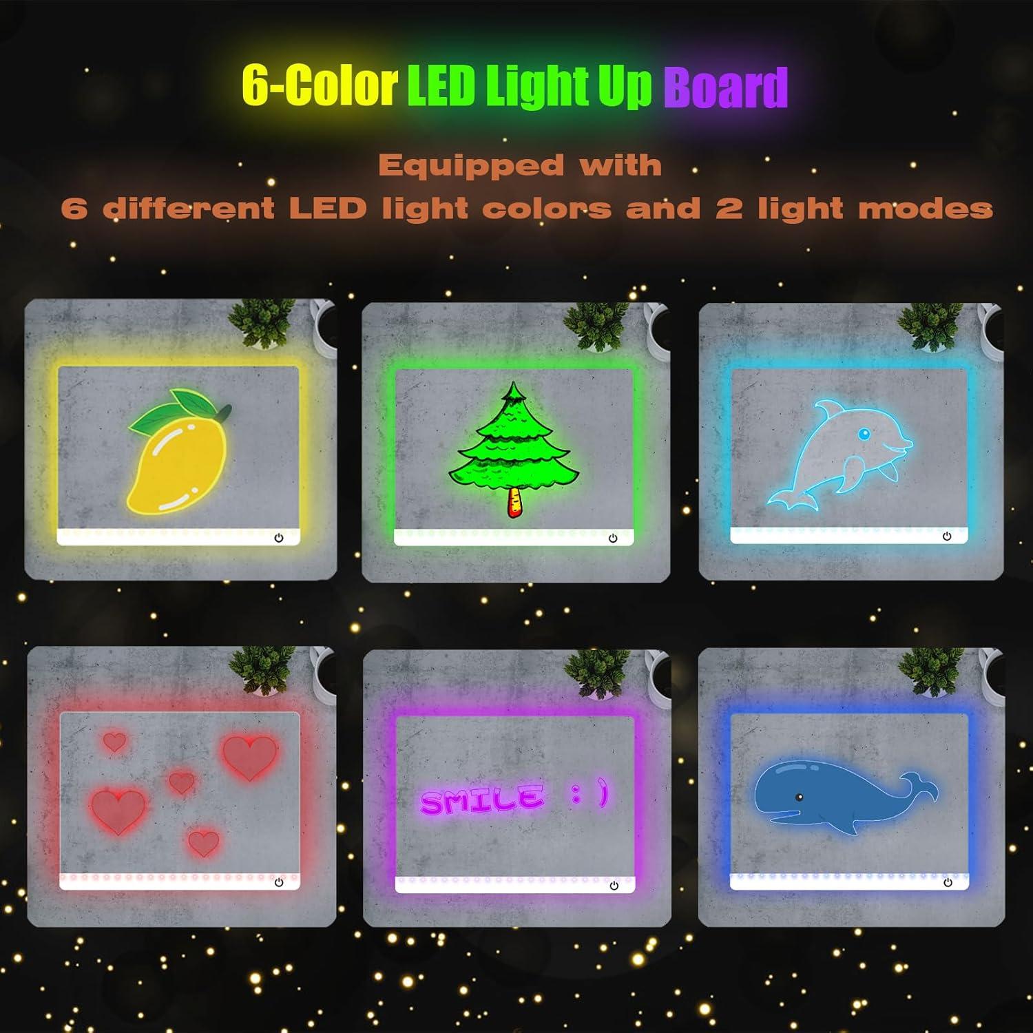 Tablero de Dibujo LED Genérico 34.8x25.4 cm 6 Colores