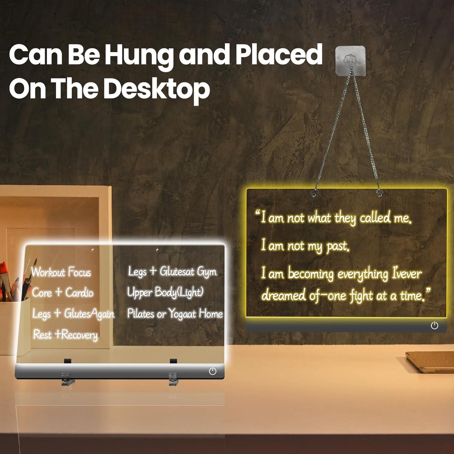 Tablero de Notas LED Klewo 35.1x25.4 cm con 7 Colores