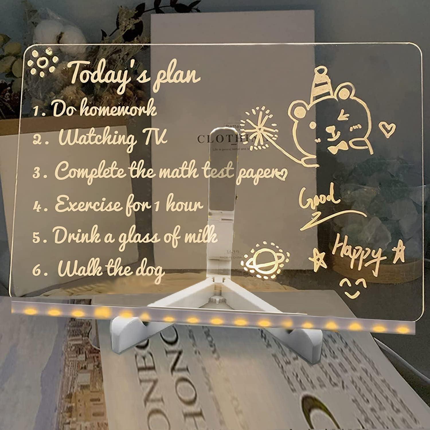 Tablero de Notas LED Acrílico 20.1x20.1cm Xiphist