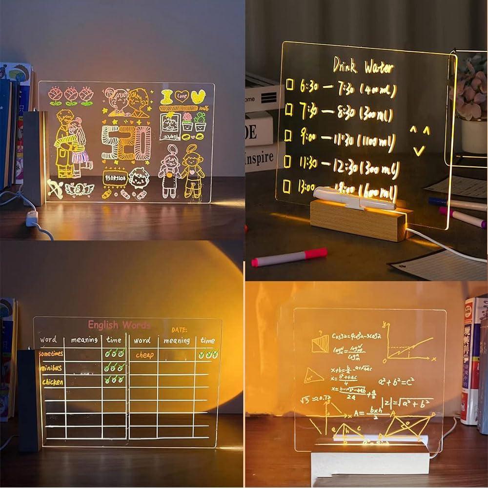 Tablero de Notas LED Acrílico 20.1x20.1cm Xiphist